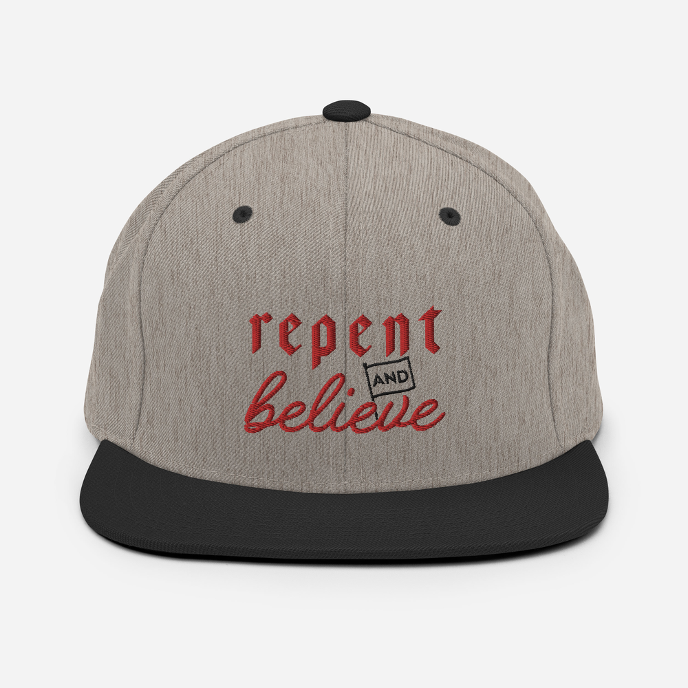 Repent and Believe Snapback Hat - 1689 Designs
