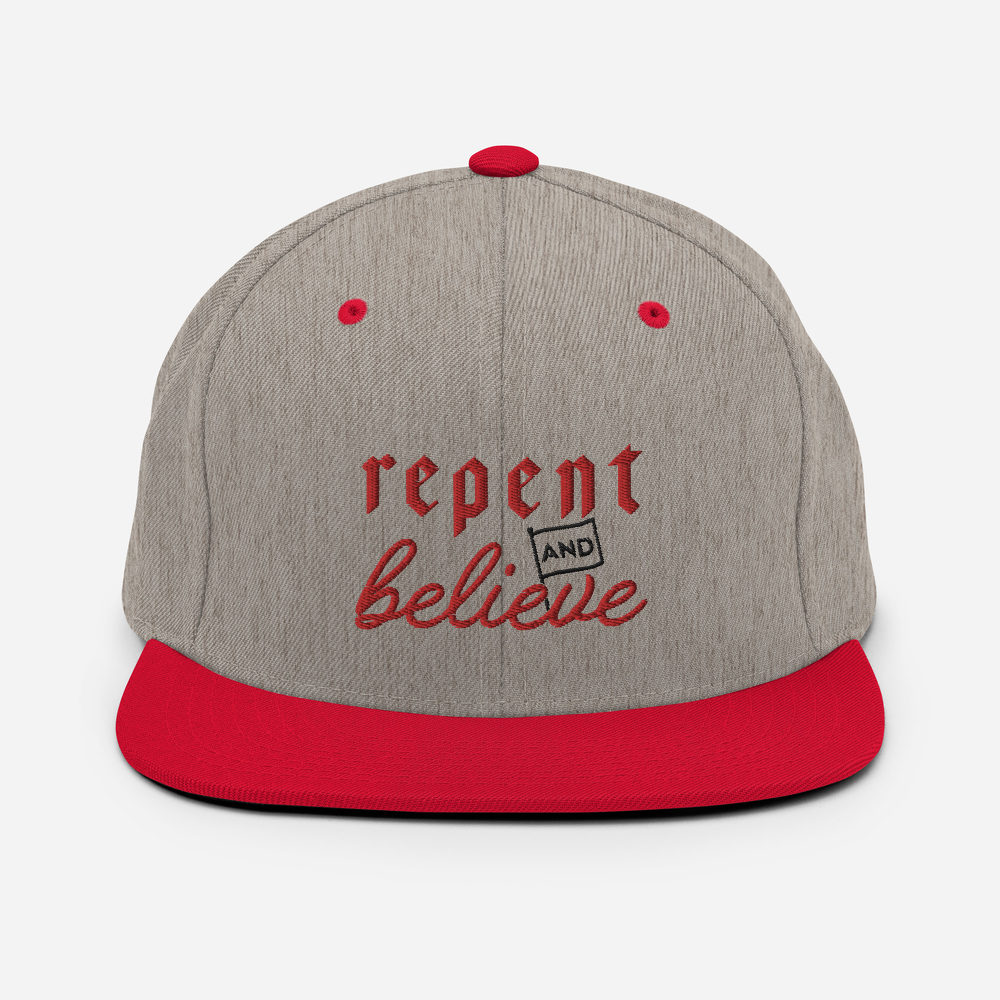 Repent and Believe Snapback Hat - 1689 Designs