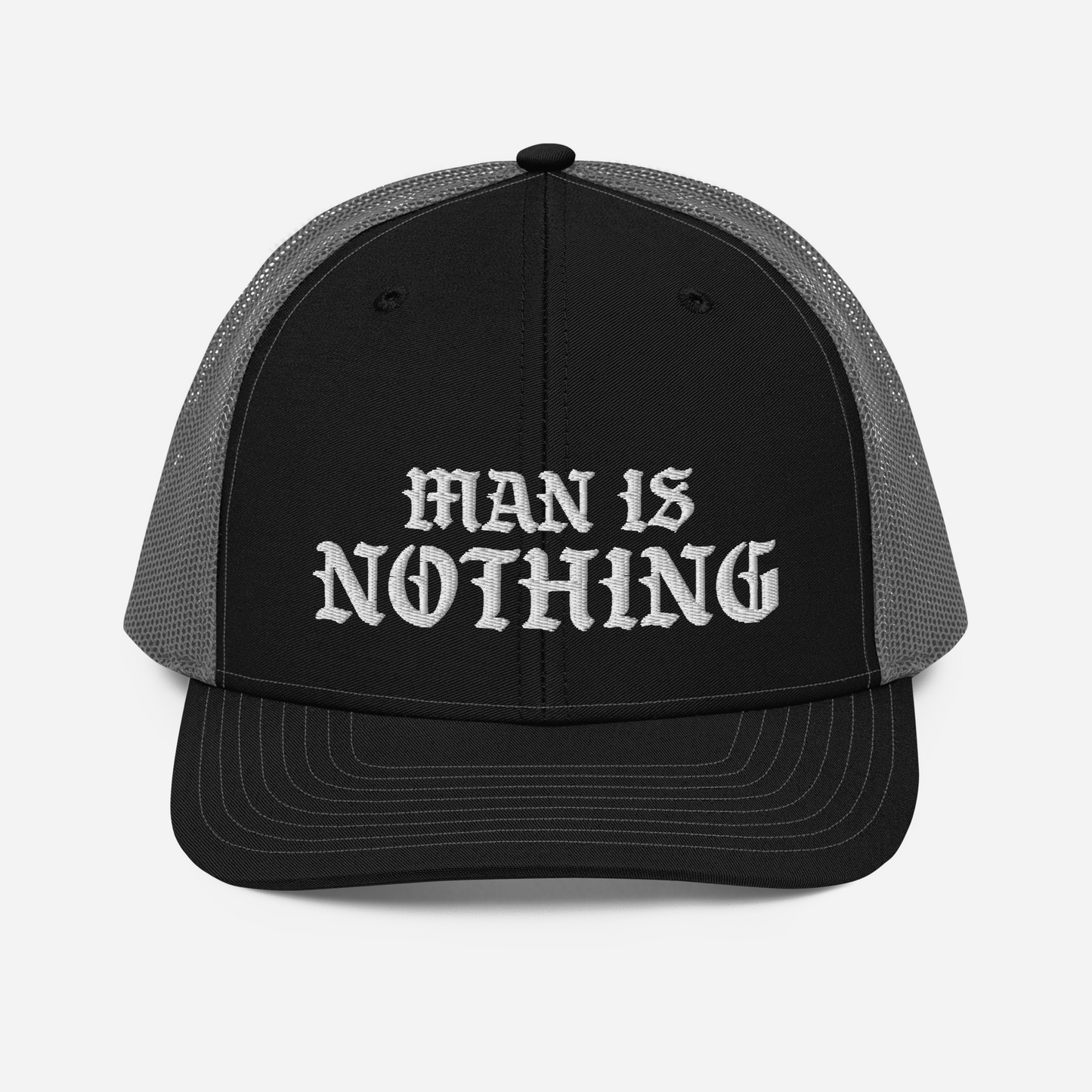 Man Is Nothing Richardson Trucker Hat