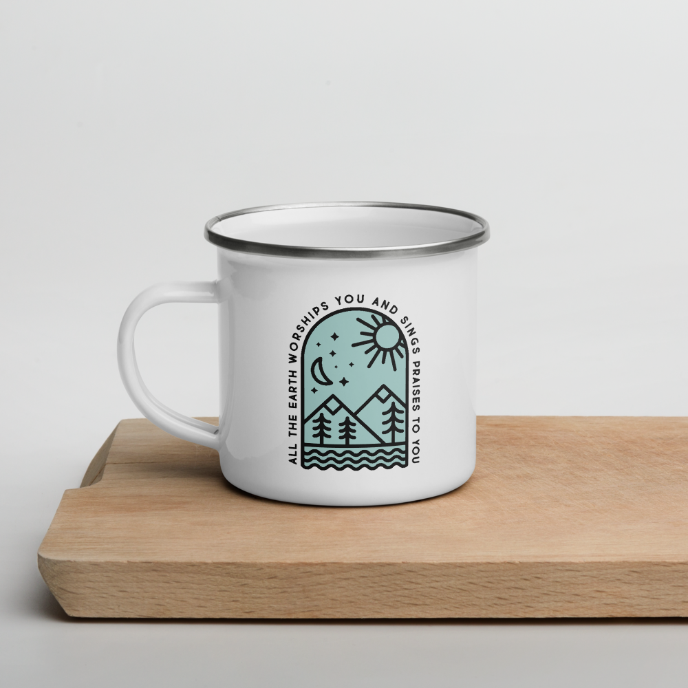 Psalm 66:4 12oz Enamel Mug - 1689 Designs