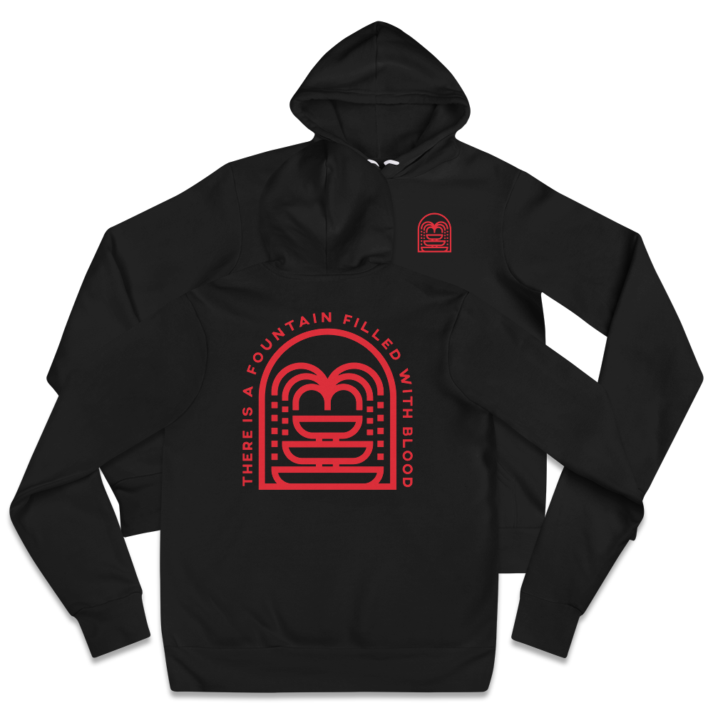 There Is A Fountain (Red) Hoodie - 1689 Designs