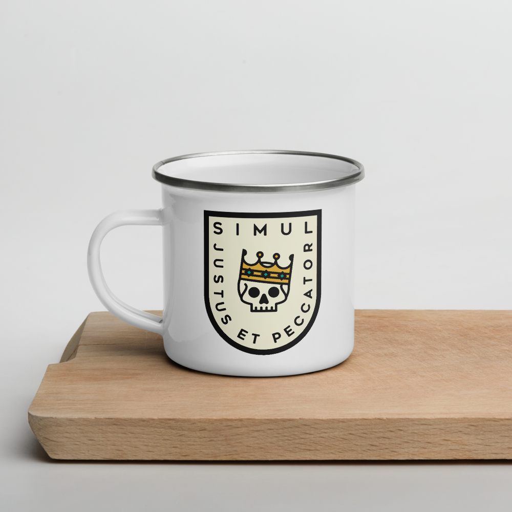 Simul Justus et Peccator 12oz Enamel Mug - 1689 Designs