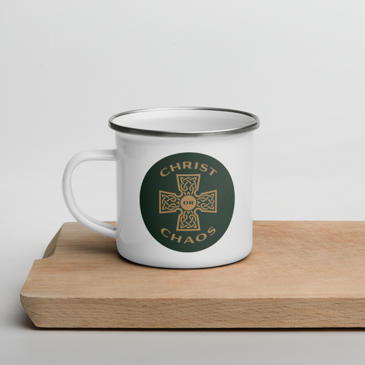 Christ or Chaos 12oz Enamel Mug