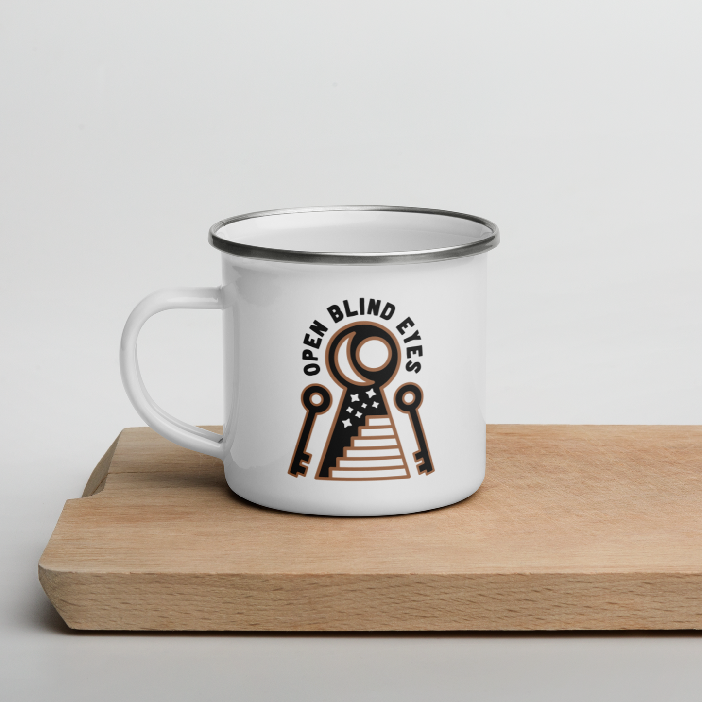 Open Blind Eyes 12oz Enamel Mug