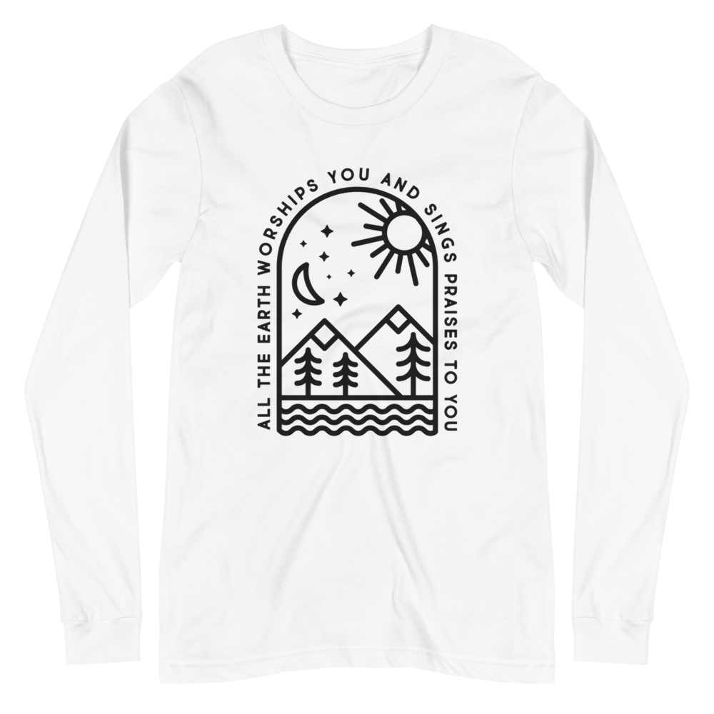 Psalm 66:4 (Front Only) Long Sleeve Shirt
