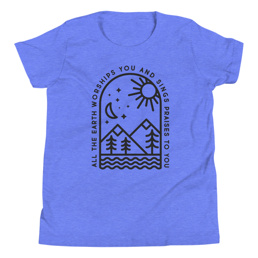 Psalm 66:4 (Front Only) Youth T-Shirt - 1689 Designs