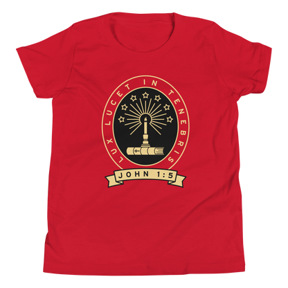 Lux Lucet In Tenebris Youth T-Shirt (Front Only)
